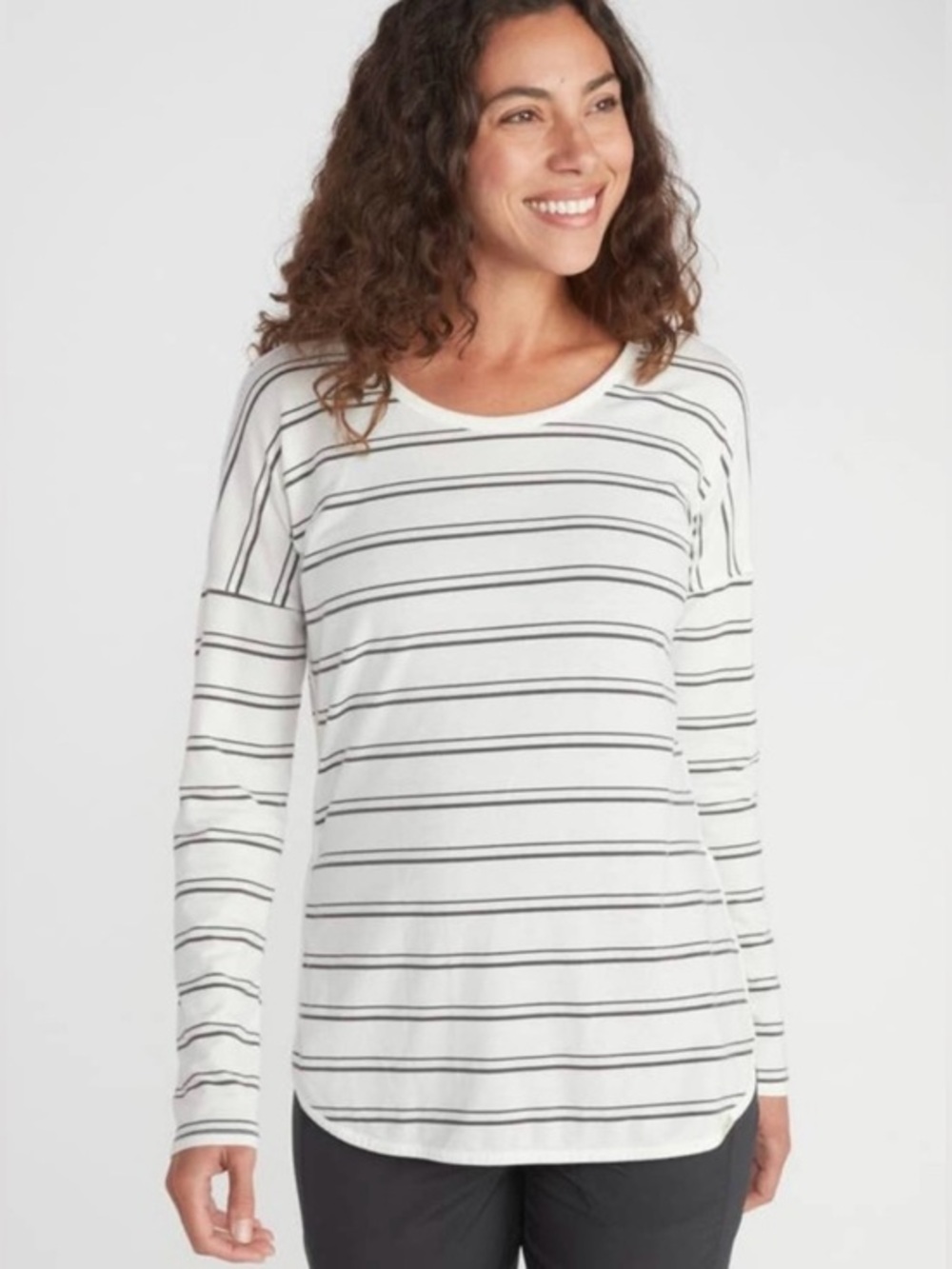 Exofficio black and white striped insect repelling top